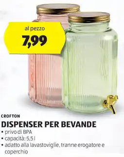 ALDI Crofton dispenser per bevande offerta