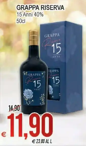MD Discount Grappa risierva 15 anni 40% 500 ml offerta