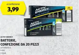 ALDI Activ energy batterie, confezione da 20 pezzi offerta