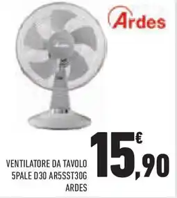 Conad Superstore VENTILATORE DA TAVOLO 5PALE D30 AR5SST30G ARDES offerta