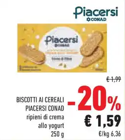 Conad Superstore Biscotti ai cereali PIACERSI CONAD offerta