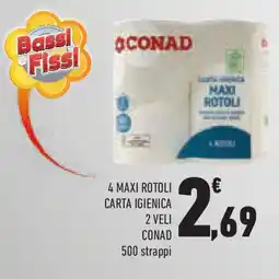 Conad Superstore 4 maxi rotoli carta igienica 2 veli CONAD offerta