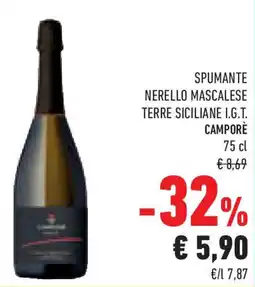 Conad Superstore Spumante nerello mascalese terre siciliane i.g.t. CAMPORÈ offerta