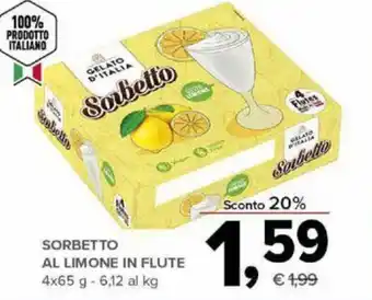 Todis Sorbetto Al Limone in Flute 4x65g offerta