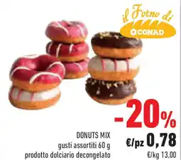 Conad Superstore Donuts mix gusti assortiti prodotto dolciario decongelato offerta