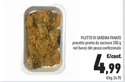 Conad Superstore Filetto di sardina panato precotto pronto da cucinare offerta