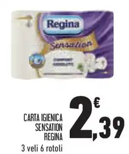 Conad Superstore Carta igienica sensation regina 3 veli 6 rotoli offerta