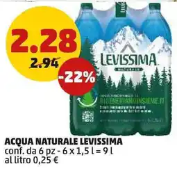 PENNY Acqua naturale levissima conf. da 6 pz - offerta