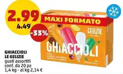 PENNY Ghiaccioli le gelizie gusti assortiti conf. da 20 pz offerta