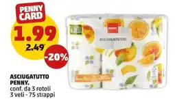 PENNY Asciugatutto penny. conf. da 3 rotoli 3 veli - 75 strappi offerta