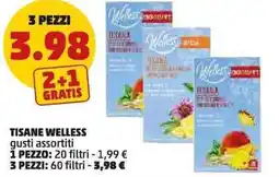 PENNY Tisane welless gusti assortiti 3 pezzi offerta