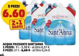 PENNY Acqua frizzante sant'anna 3 pezzi offerta