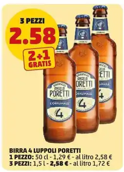 PENNY Birra 4 luppoli poretti 3 pezzi offerta