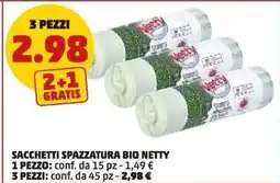 PENNY Sacchetti spazzatura bio netty 3 pezzi: conf. da 45 pz offerta