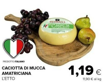 Tigre Amatriciana caciotta di mucca offerta