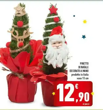 Conad City Pinetto di natale decorato a mano prodotto in italia offerta