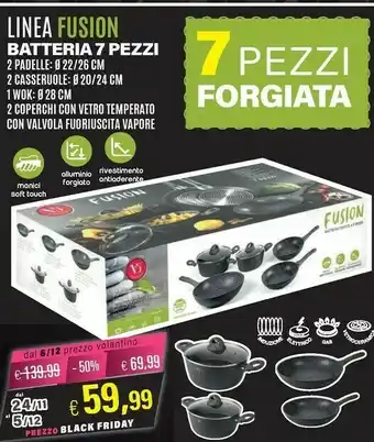 Satur Fusion linea batteria 7 pezzi offerta