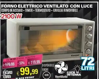 Satur Forno elettrico ventilato con luce offerta