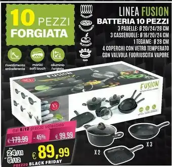 Satur Fusion batteria 10 pezzi offerta