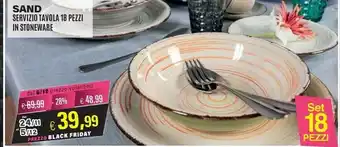Satur Sand servizio tavola 18 pezzi in stoneware offerta