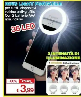 Satur Ring light portatile offerta