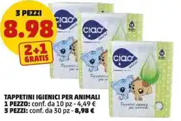 PENNY Tappetini igienici per animali 3 pezzi conf. da 30 pz offerta