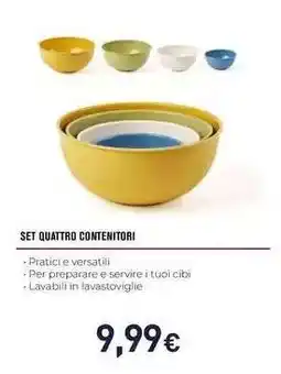 Unieuro SET QUATTRO CONTENITORI offerta