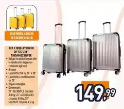 Unieuro SET 3 TROLLEY RIGIDI 20”/24”/28” offerta