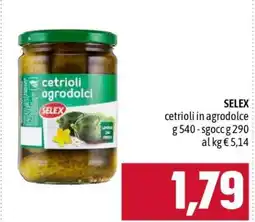 Famila SELEX cetrioli in agrodolce offerta