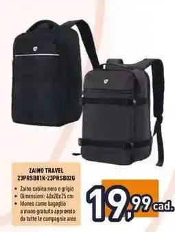 Unieuro ZAINO TRAVEL 23PRSB01K-23PRSB02G offerta
