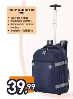 Unieuro TROLLEY ZAINO SOFT BLU 172B1 offerta