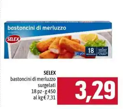 Famila SELEX bastoncini di merluzzo surgelati offerta