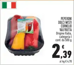 Conad PEPERONI DOLCI MISTI CORNELIO VALFRUTTA offerta