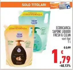 Conad ECORICARICA SAPONE LIQUIDO FRESH & CLEAN offerta