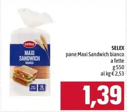 Famila SELEX pane Maxi Sandwich bianco offerta