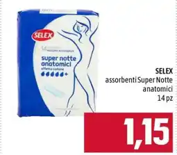 Famila SELEX assorbenti Super Notte anatomici 14 pz offerta