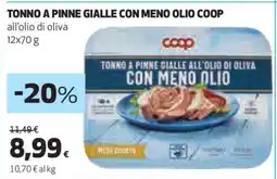 Coop Tonno a Pinne Gialle con Meno Olio Coop offerta