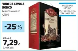 Coop VINO DA TAVOLA RONCO offerta