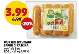 PENNY Würstel servelade sapor di cascina conf. da 8 pz offerta