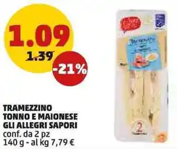PENNY Tramezzino tonno e maionese gli allegri sapori conf.da 2 pz offerta