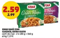 PENNY Gran ragù star classico, extra gusto conf. da 2 pz offerta