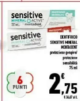 Conad Superstore Dentifricio sensitive mineral protezione gengive offerta