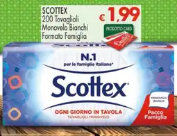 Despar SCOTTEX 200 Tovaglioli Monovelo Bianchi Formato Famiglia offerta