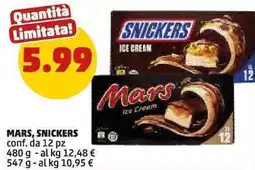 PENNY Mars, snickers conf. da 12 pz offerta