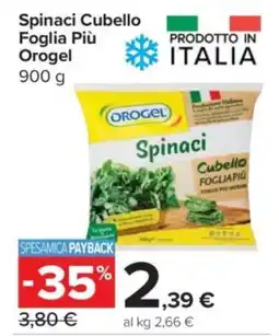 Carrefour Express Spinaci Cubello Foglia Più Orogel offerta