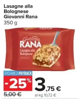 Carrefour Express Lasagne alla Bolognese Giovanni Rana offerta