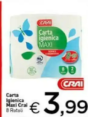 Crai Crai carta igienica maxi 8 rotoli offerta