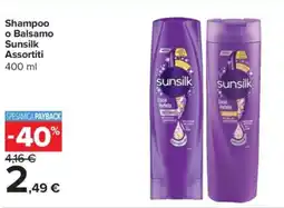 Carrefour Express Shampoo o Balsamo Sunsilk Assortiti offerta