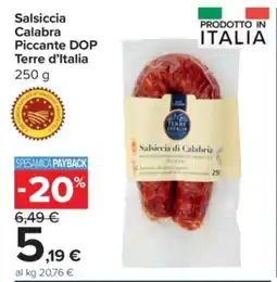 Carrefour Express Salsiccia Calabra Piccante DOP Terre d'Italia offerta