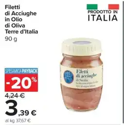 Carrefour Express Filetti di Acciughe in Olio di Oliva Terre d'Italia offerta
